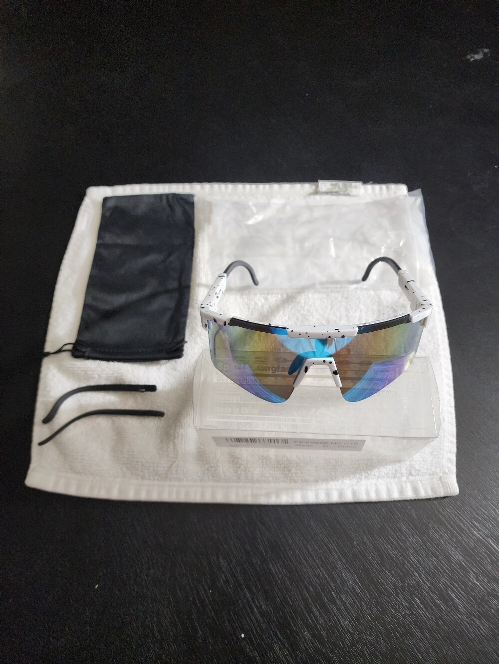 SPORTS SUNGLASSES FS666-NP-C10 Men Women & Youth Multicolor UV Wrap Shield Lens